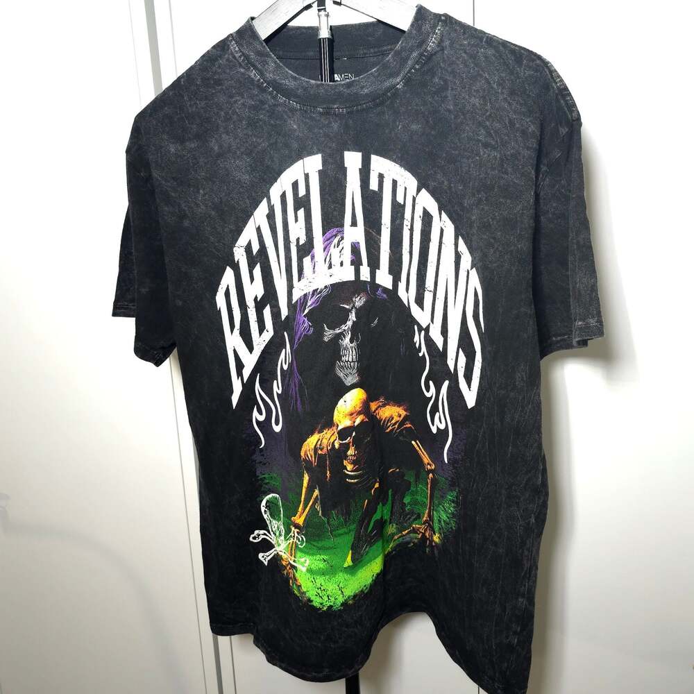 Revelations Skull & Fire T-Shirt - Black, Size L